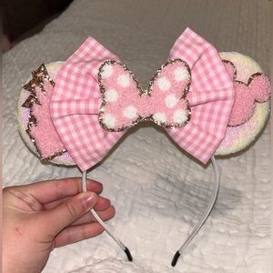 🩷Iridescent minnie glitter patch ears🩷